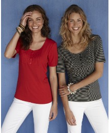 Pack 2 Jersey Tops Stripe and Plain