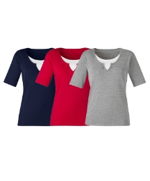 Pack 3 Jersey Tops With Plain Insert
