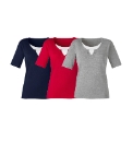 Pack 3 Jersey Tops With Plain Insert