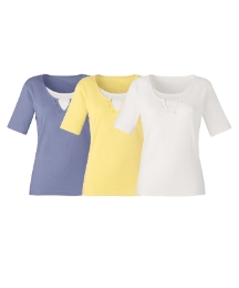 Pack 3 Jersey Tops With Plain Insert