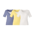 Pack 3 Jersey Tops With Plain Insert