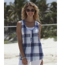 Check Blouse With Mock Insert