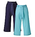 Pack of 2 Belted Crop Trousers 19in