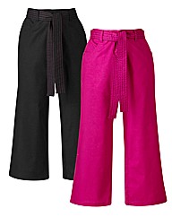 Pack of 2 Belted Crop Trousers 19in