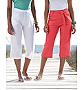Pack of 2 Belted Crop Trousers 19in