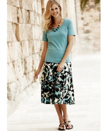 Skirt With T-Shirt & NecklaceLength 25in