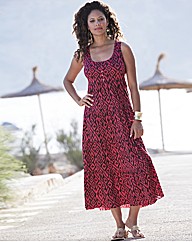Petite Print Jersey Dress 47in