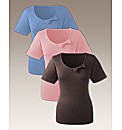 Pack of 3 T Shirt Tops with Bow Detail