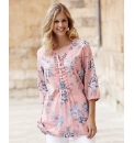 Print Blouse With Pintuck Detail