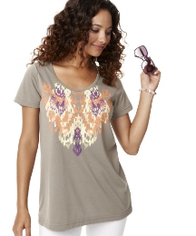 Print Jersey Tunic With Drop Hem