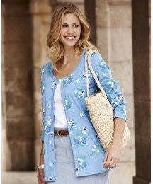Print Cardigan With Button Placket