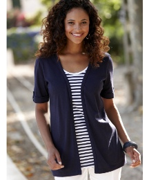 Jersey Top With Stripe Insert