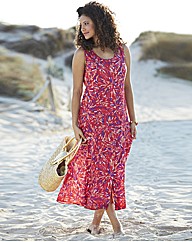 Print Crinkle Dress Length 45in