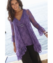 Joanna Hope Frill Hem Lace Jacket