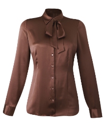 Fabrici Pussybow Tie Silk Blouse