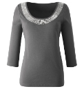 Joanna Hope Beaded Jersey Top