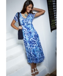 Fusions By East Feather Print Dress