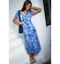 Fusions By East Feather Print Dress