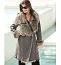 Joanna Hope Faux Fur Trim Coat