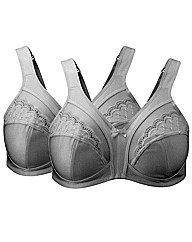 Shapely Figures White Minimiser Bra Pack