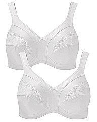 Shapely Figures White Minimiser Bra Pack