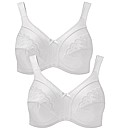 Shapely Figures White Minimiser Bra Pack