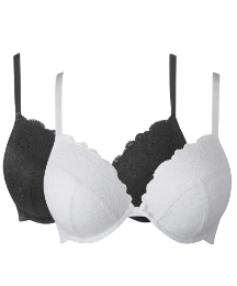 Simply Yours Black White Plunge Bras