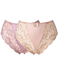 Shapely Figures Pack of 2 Lace Knickers