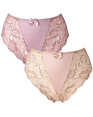 Shapely Figures Pack of 2 Lace Knickers