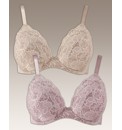 Shapely Figures Pack 2 Lace Plunge Bras