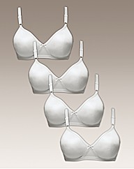 Shapely Figures White Pack of 4 Bras