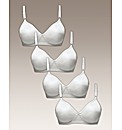 Shapely Figures White Pack of 4 Bras