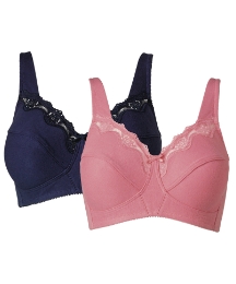Shapely Figures Pack of 2 Non Wired Bras