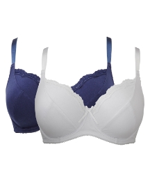 Shapely Figures Navy White Sophie Bras