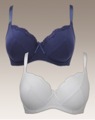 Shapely Figures Navy White Sophie Bras