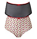 Simply Yours Cherry Print Black Knickers