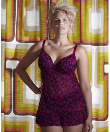 Eve Underwired Spot Mesh Babydoll