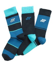 Boxfresh Blue Pack of 3 Stripe Socks