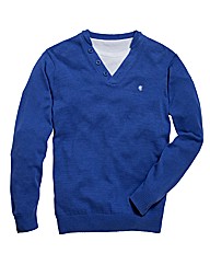 Jacamo Button Neck Jumper