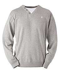 Jacamo Button Neck Jumper