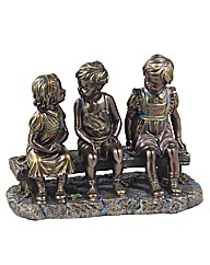 The Chattering Bench Bronzed Figurine