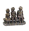 The Chattering Bench Bronzed Figurine