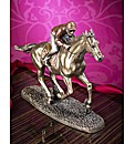 Horse & Jockey Polished Bronze Figurine