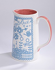 Garden Party Jug Shaped Ceramic Vase