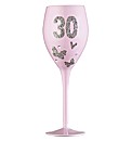 Pink Butterfly Birthday Wine Glass
