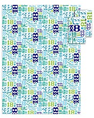Personalised Blue 18th Birthday Wrap
