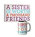 Sister Wall Plaque and Laugh Mug Set