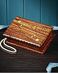 Carved Wooden Flower Inlay Trinket Box