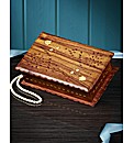 Carved Wooden Flower Inlay Trinket Box