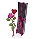 Single Pink Rose & Heart Chocolate